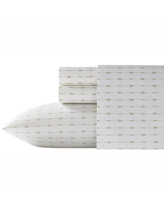 Tommy Bahama | Pineapple Pinstripe 4-Piece King Sheet Set / Palm Green