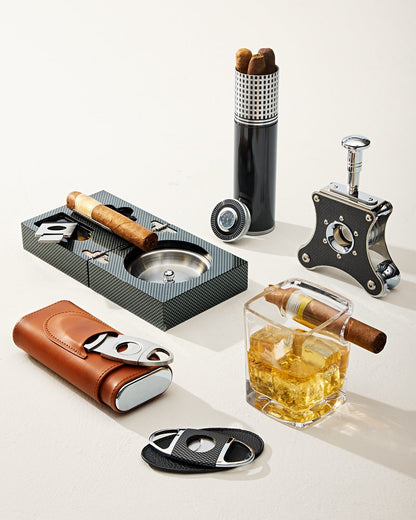 Tommy Bahama | Cigar Accessories & Folding Ashtray Set / Black