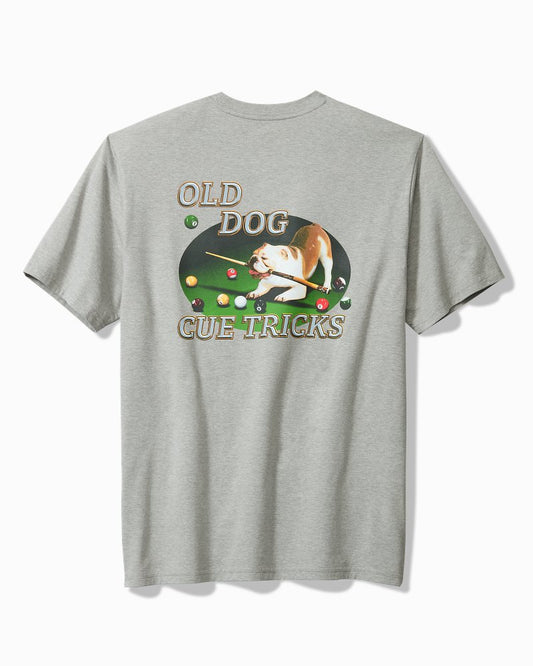 Tommy Bahama | Big & Tall Old Dog, Cue Tricks Graphic Pocket T-Shirt / Grey Heather