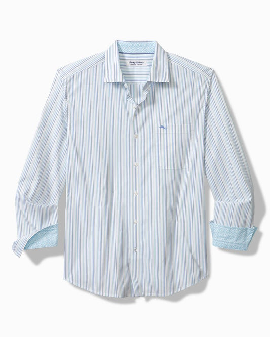 Tommy Bahama | Big & Tall Sarasota Stretch Marina Stripe IslandZone® Shirt / Seven Seas