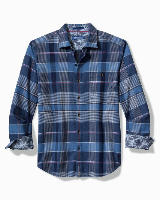 Tommy Bahama | Big & Tall Canyon Beach Pebble Cay Plaid Stretch Flannel Shirt / Dockside Blue