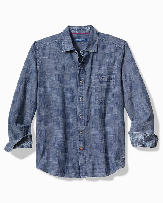 Tommy Bahama | Big & Tall Paradise Patchwork Long-Sleeve Shirt / Blue Jean