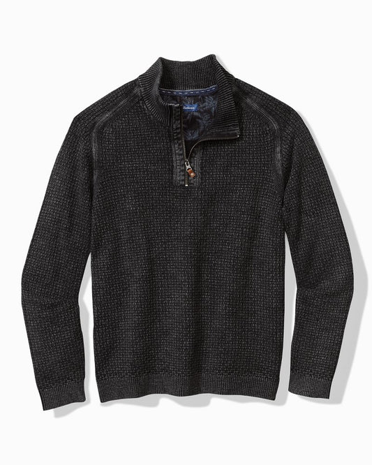 Tommy Bahama | Big & Tall Sunbreak Half-Zip Sweater / Black