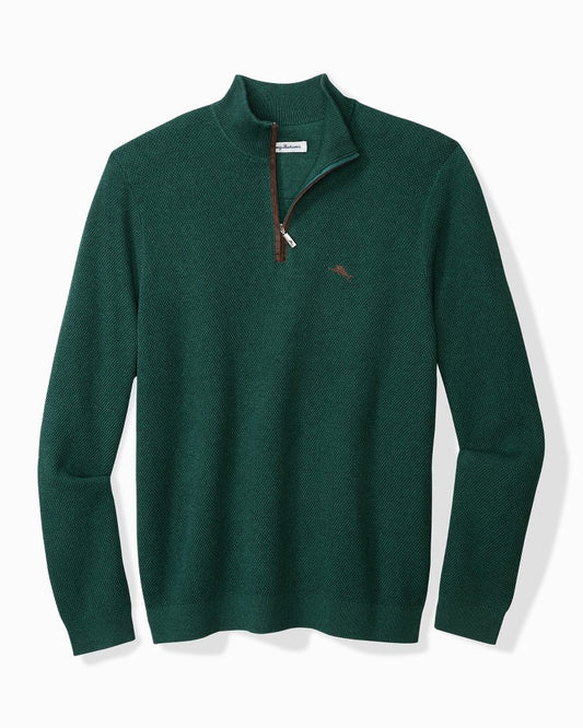 Tommy Bahama | Big & Tall Marlin Luxe Half-Zip Sweater / Seaway Heather