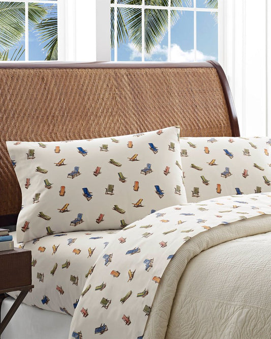 Tommy Bahama | Beach Chairs Sheet Set, Queen / Multicolor