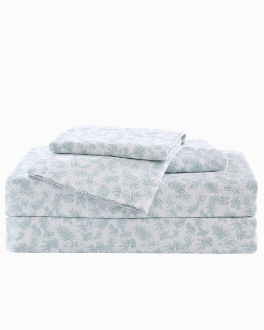 Tommy Bahama | Hibiscus Bloom 4-Piece King Sheet Set / Green