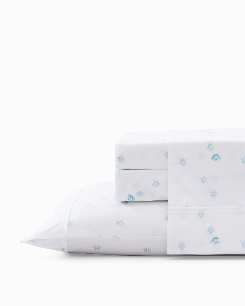 Tommy Bahama | Angel Fish 4-Piece Queen Sheet Set / Blue