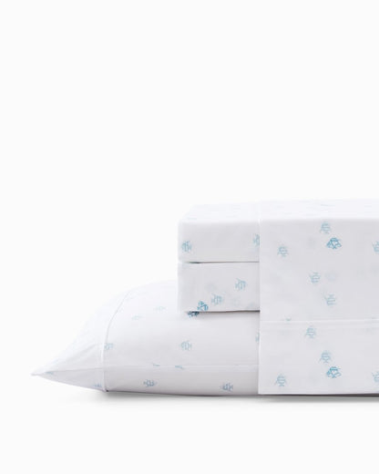 Tommy Bahama | Angel Fish 4-Piece Queen Sheet Set / Blue