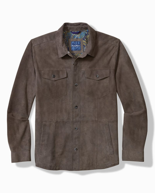 Tommy Bahama | Boulder Ridge Suede Shirt Jacket / Fog Grey